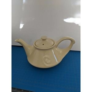 MCM Pearl China Company Aladdin Teapot Swirl yellow 1940's Mid Century